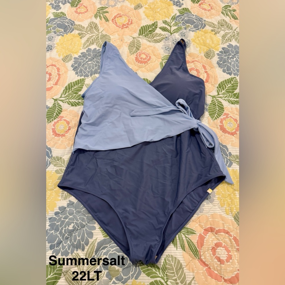 Summersalt Blue Wrap One Piece Swimsuit